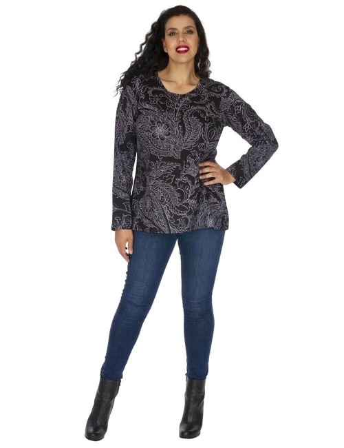 t-shirt-basique-grande taille-imprimé-gris