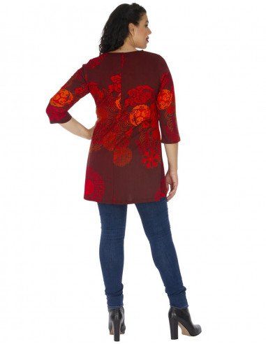 t-shirt-plus-size-red-ethnic-hippie-style
