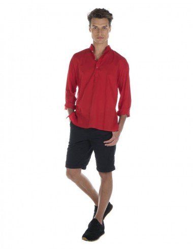 camicia-collo-mao-uomo-primavera-estate-rosso