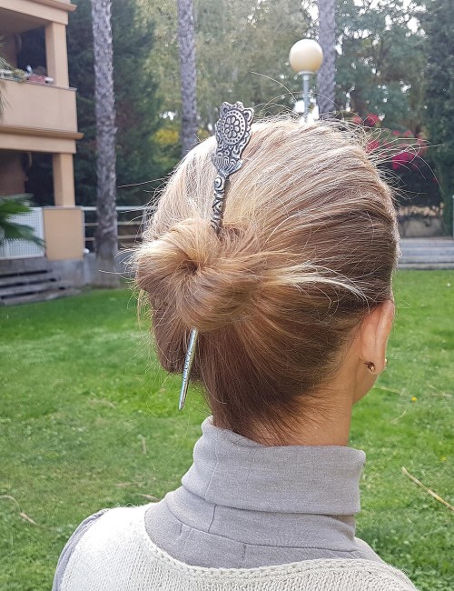 Stick-Hair-Accessoire-Metall-Brötchen