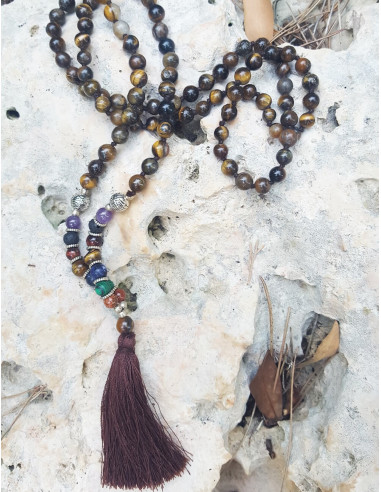 collana-etnica-mala-indù-occhio di tigre