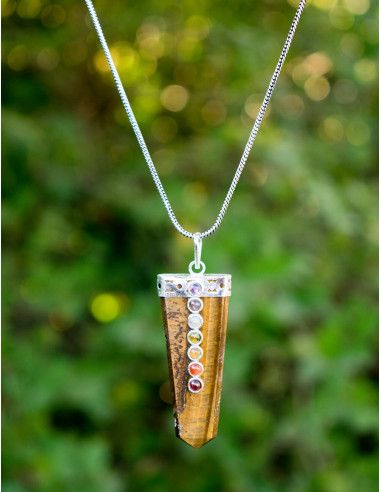 I said-eye-of-tigre-7chakras-pendant-woman-chain-metal.
