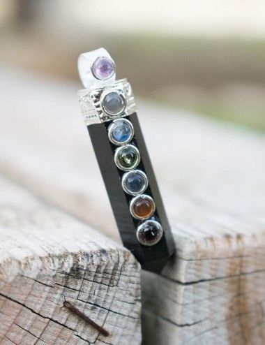 Natur-Mineral-Stein-Anhänger-Anhänger-Oniz-7chakras