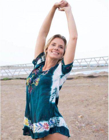 T-Shirt-Tieie-Celeste-Life-Playa