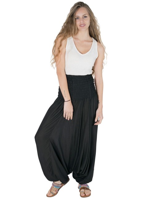 Afghan-Hosen-schwarz-Gummi-breit