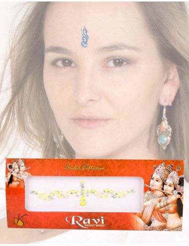 bindi-tika-sobrancelhas-dança-trivial-étnica-acessórios-amarelo