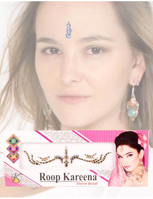 Tika-Augenbrauen-Schwarz-Gold-Bindi-Tanz-Trivial