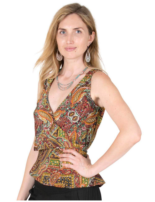 camisa-de-verão-mulher-moda-hippie estampada