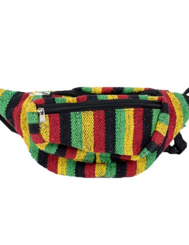 hippie-striped-cotton fanny pack
