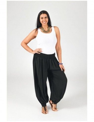 pantalon-baggy-uni-grandes tailles-noir