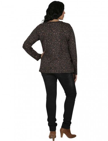 T-Shirt-Frau-plus-Größe-ethnischen-Herbst 2