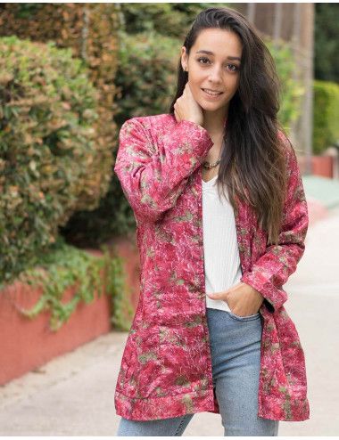 lange Seidenvlies-Winter-Hippie-Jacke 2