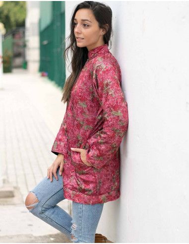 Mantel-Pink-Seide-Polar-Herbst-Hippie
