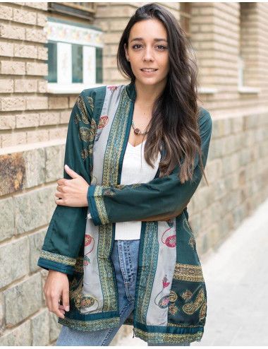lange Seidenvlies-Winter-Hippie-Jacke