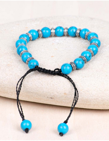 stone bracelet-mineral-turquoise-adjustable
