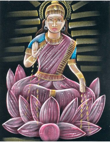 arazzo-lakshmi-velluto-dipinto a mano