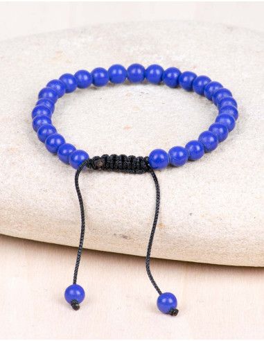 bracelet-boules bleues-ajustable-unisexe