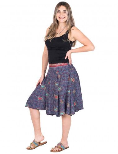 skirt-hippie-style-silk-printed-blue-summer
