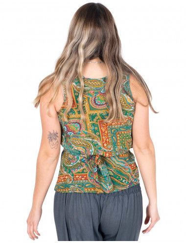 T-shirt-seta-incrociata-stampata-verde 2
