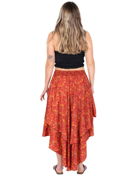 skirt-hippie-chic-silk-printed-orange