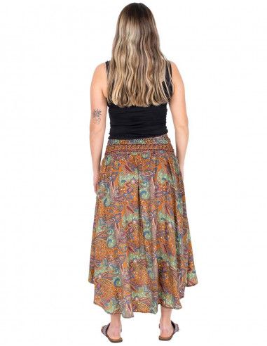 falda-seda-fresco-midi-estampado-marron