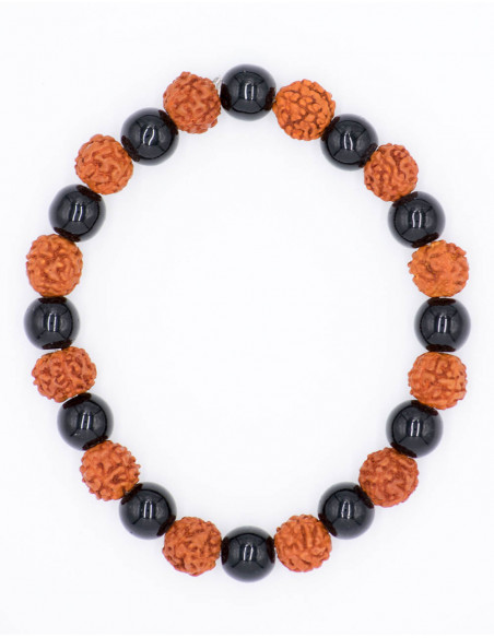 Rudraksha and Onix Combination Bracelet