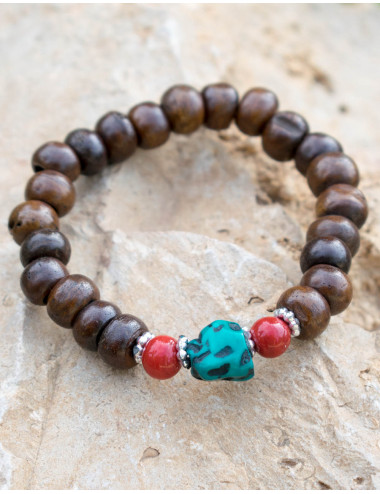 pulsera-hueso-marron-ajustable-playa 2