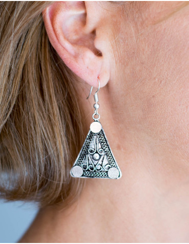 Triangle Carved Earrings