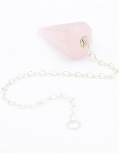 Pendolo minerale in quarzo rosa