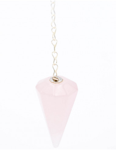 Pêndulo Mineral de Quartzo Rosa
