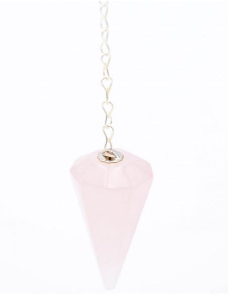 Pêndulo Mineral de Quartzo Rosa