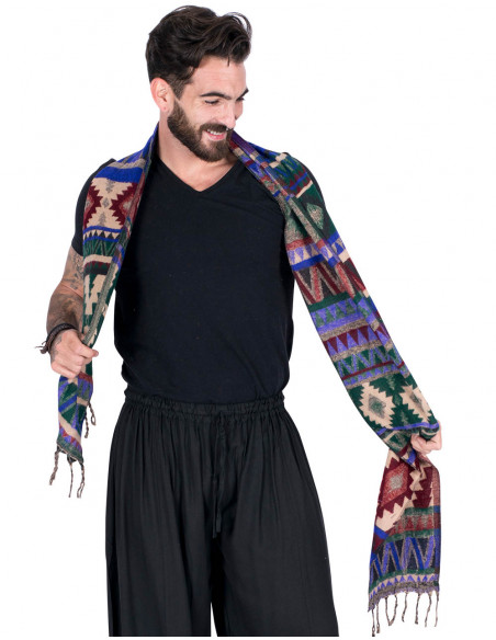 Sciarpa unisex in cotone e lana