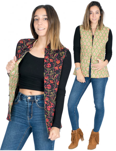 Gilet con doppia stampa
