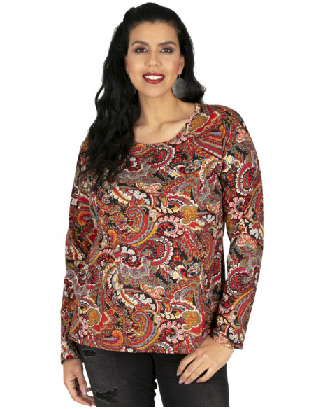 Kurzes T-Shirt mit buntem Print