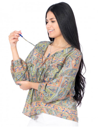 Silk Blouse with Sleeves