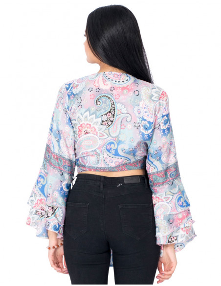 Boho Top mit weiten Ärmeln