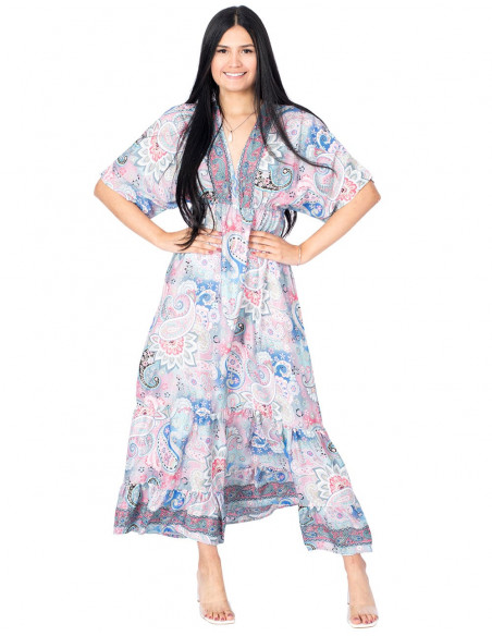 Pastel Print Long Dress