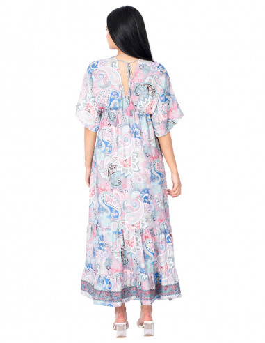 Langes Kleid mit Pastelldruck