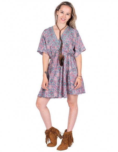 Vestido curto mangas largas