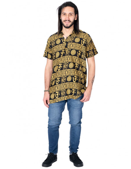 Chemise jaune et noire