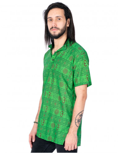 camisa-etnica-verde-simbolo-om 2