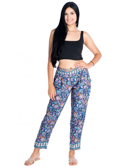 Pantalon slim en soie