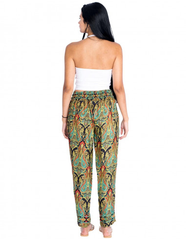 Calça comprida de seda