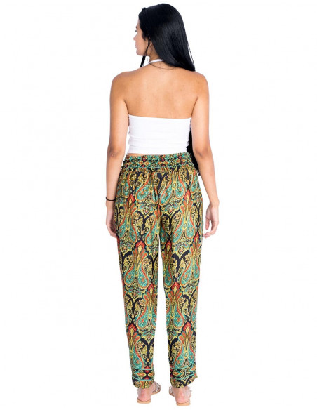 Calça comprida de seda