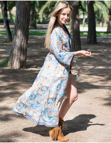Kimono mit Pastelldruck