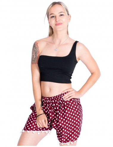 Polka Dot and Pompom Shorts