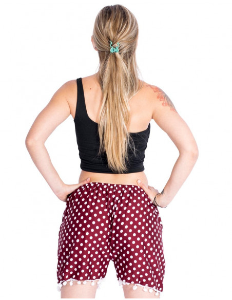 Pantaloncini a pois e pompon