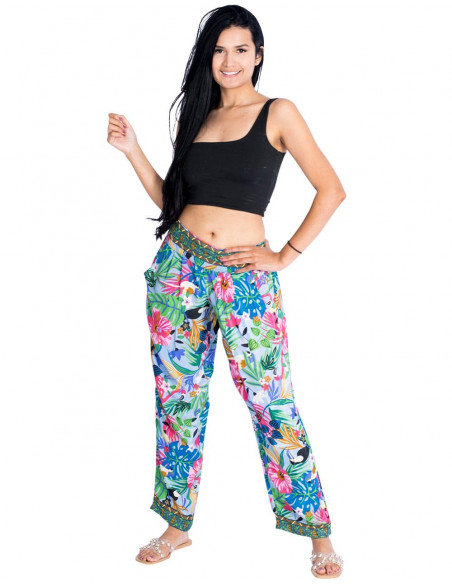 Bunte Seidenhose