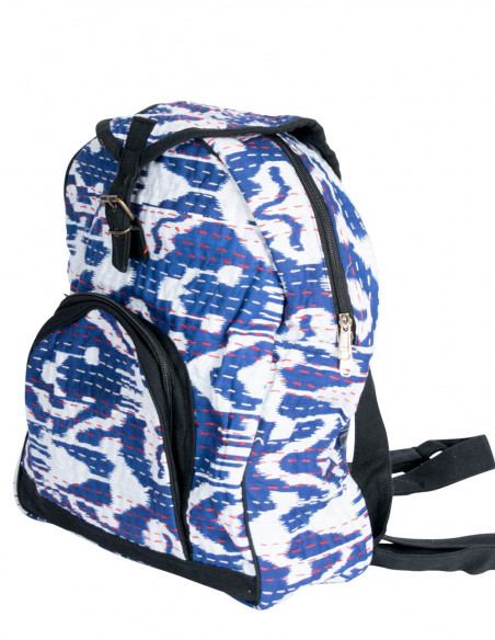 Sac à dos bleu et blanc