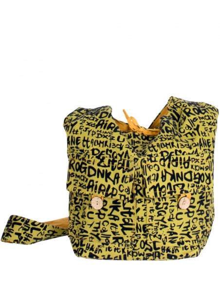 Yellow Shoulder Bag with Letters